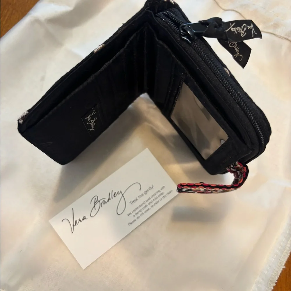 Vera Bradley Black Quilted Wallet with Floral Embroidery - Picture 2 of 2
